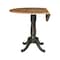International Concepts Round Round 42 in. Dual Drop Leaf Counter Height Dining Table - Hickory/Washed Coal, 42 in W, Wood K45-42DPT-6B - alternate 3